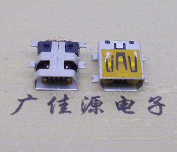 静海迷你USB插座,MiNiUSB母座,10P/全贴片带固定柱母头