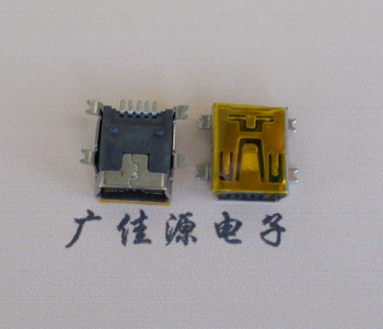 静海MINI USB 5P 接口 母座 全贴带麦拉 高9.6带0.9柱子