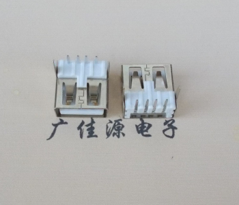 静海 USB2.0 AF 90度 直插脚 无后盖 平口铜壳