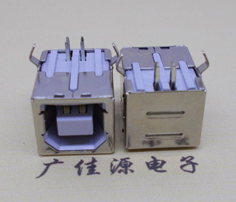 静海USB BF90度母座 打印机接口 卧式插板DIP白胶