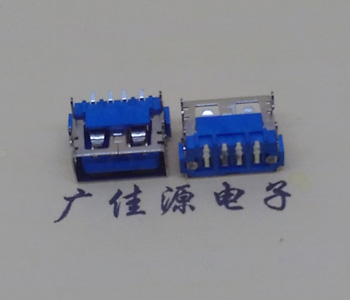 静海AF短体10.0接口 蓝色胶芯 直边4pin端子SMT