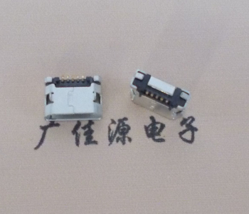 静海MICRO USB接口 90度卧式母座 插板有柱直边