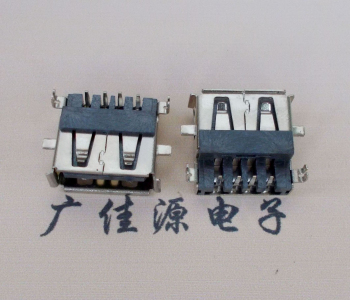静海AF USB母座90度 DIP沉板3.9/4.9 耐高温有卷边
