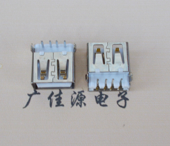 静海USB母座接口 AF90度沉板1.9引脚4P插件白胶芯直边