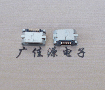 静海Micro USB平口全贴板 鱼叉脚5.0长带定位柱加焊盘