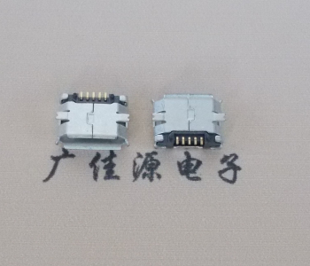 静海MICRO USB 5Pin母座 贴板封装接口 卷边镀雾锡