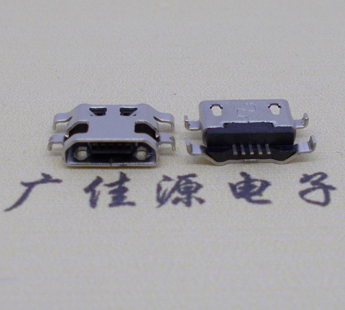 静海micro usb5p连接器 反向沉板1.6mm四脚插平口