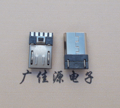 静海Micro USB 公头焊线短体10.5mm胶芯3.0前五后五