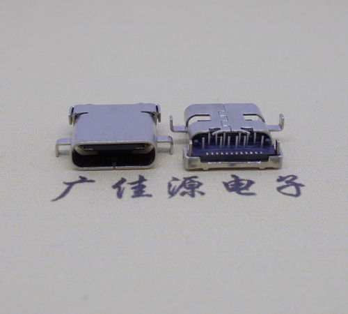 静海卧式沉板usb 3.1 type-c24p母座,端前插后贴smt连接器