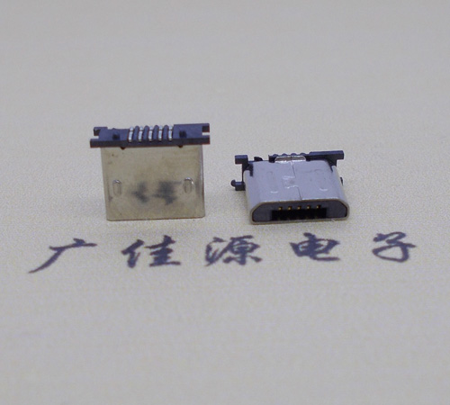 静海MICRO USB 5P公头短体5.6mm立贴带柱无卡勾