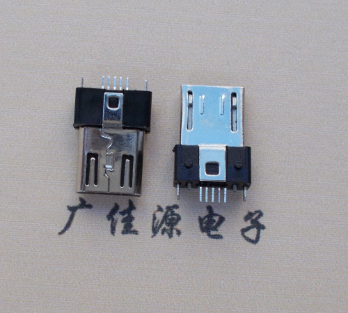 静海MICRO USB 5P公头B型SMT贴板带柱