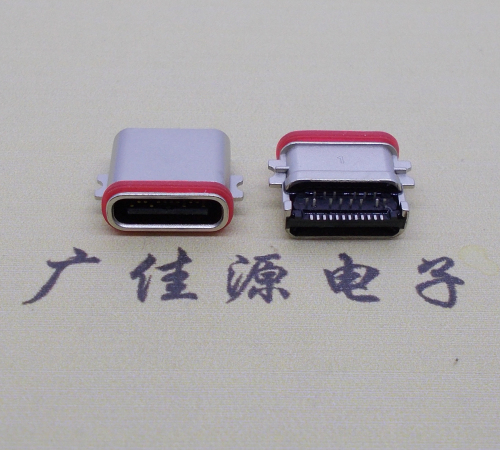 静海usb 3.1type-c24p母座沉板1.0mm前插后贴防水