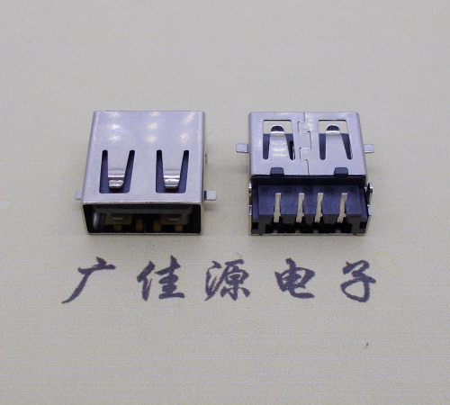 静海usb2.0 AF90°母座沉板1.9mm带弹片前贴后插