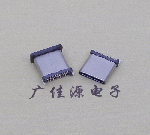 静海USB TYPE-C接口短体24P公头立式贴板高度H=8.0mm 高速数据传输快充电款